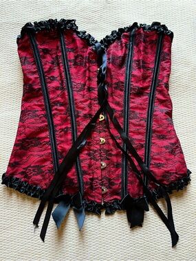 Red and Black Lace Corset